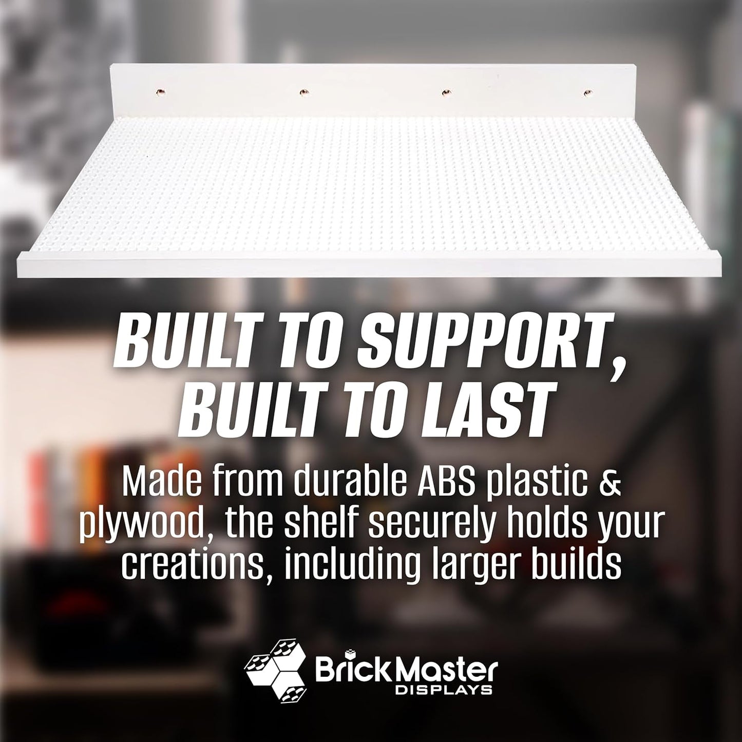 Extra Large Building Brick Display Shelves (Set of 2) for Proudly displaying Your Lego masterpieces! Compatible with All Toy Brick Brands!