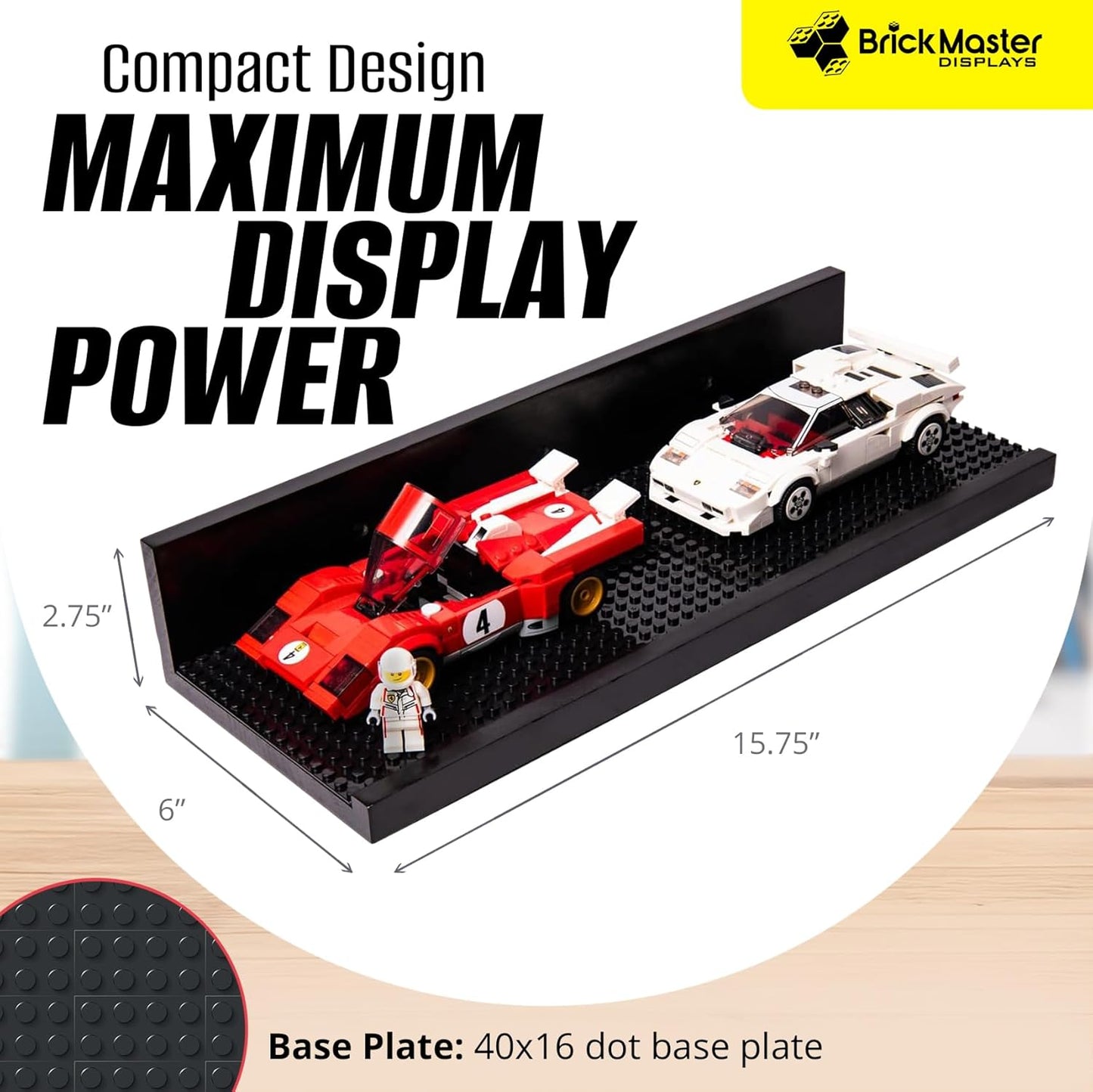 16-inch Building Block Display Shelves (Set of 2) for Proudly displaying Your Lego masterpieces!