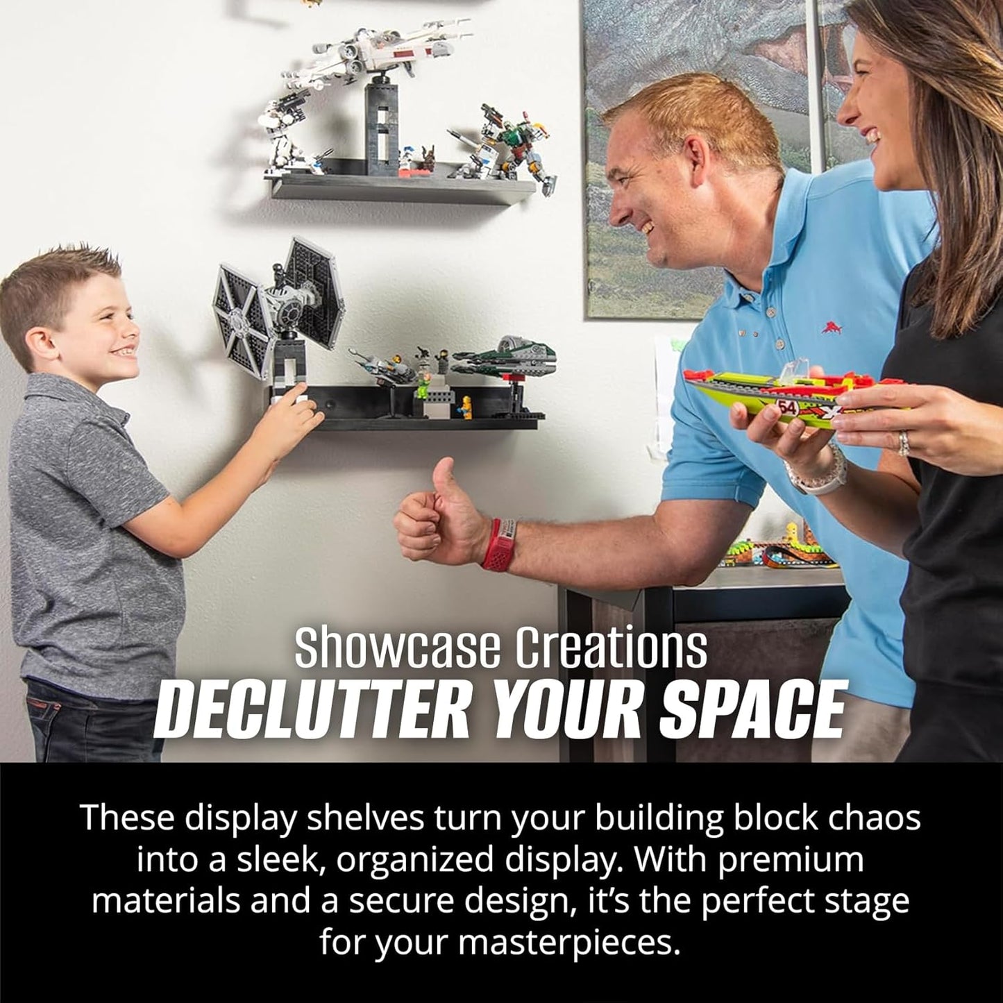 16-inch Building Block Display Shelves (Set of 2) for Proudly displaying Your Lego masterpieces!