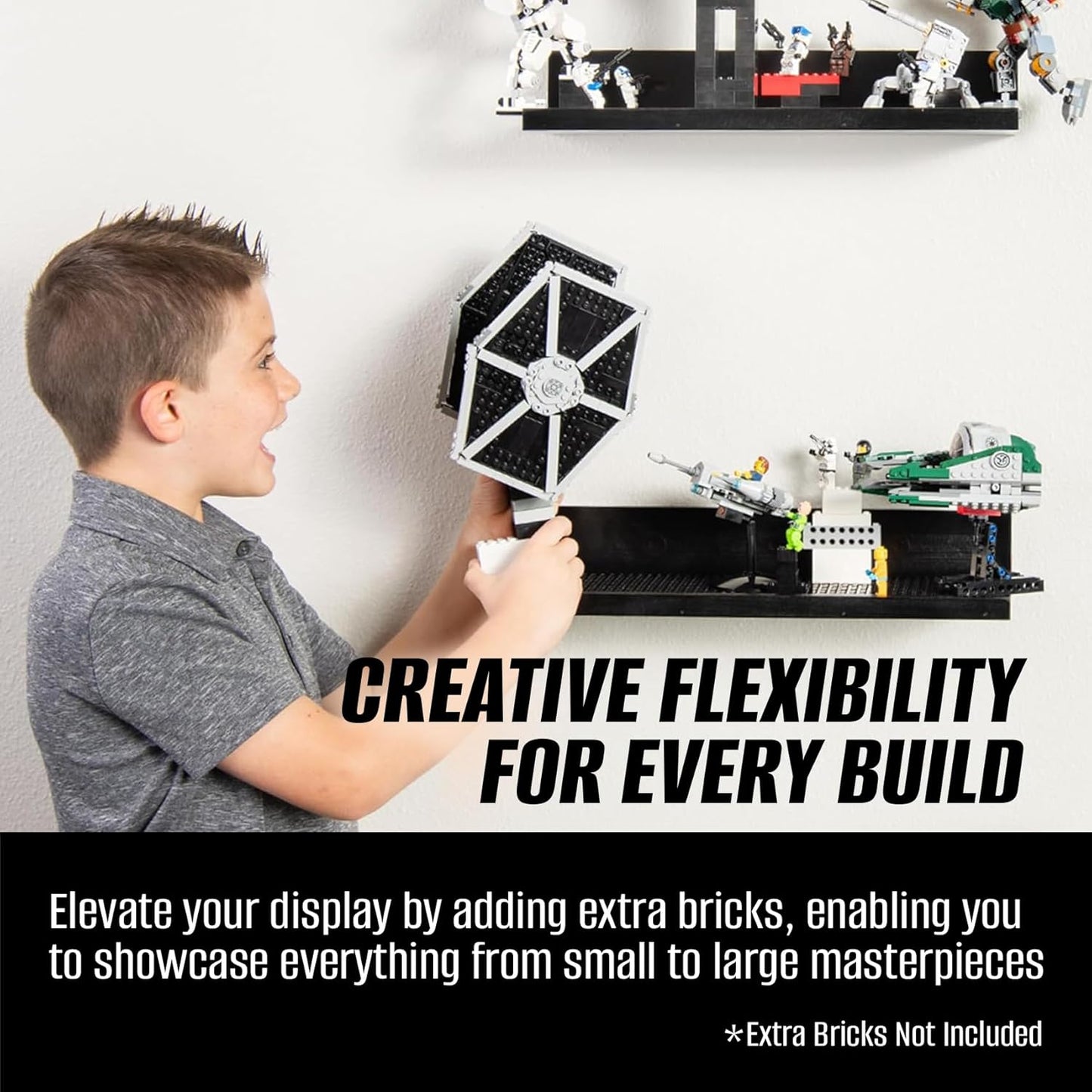 16-inch Building Block Display Shelves (Set of 2) for Proudly displaying Your Lego masterpieces!