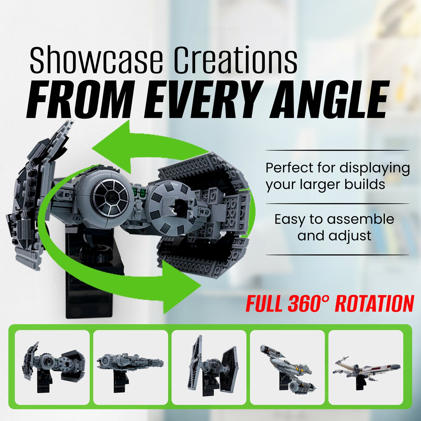 Infinity Angle Display Shelf 6 INCH - 2 Pack - Black - NOW AVAILABLE!