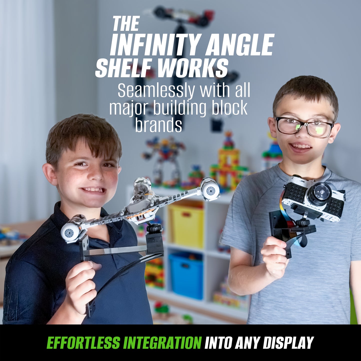 Infinity Angle Display Shelf 6 INCH - 2 Pack - Black - NOW AVAILABLE!