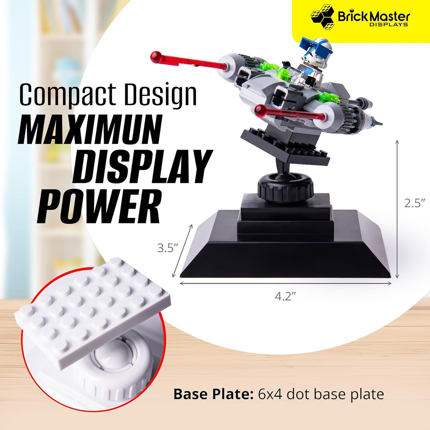Infinity Angle Display - Building Block Display Stand - Works with Major Building Blocks - For Lego Display Stand - Compatible with Lego Decor Adjustable Stand - 2 Pack -