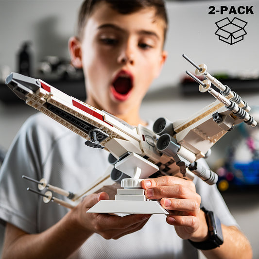 Infinity Angle Display - Building Block Display Stand - Works with Major Building Blocks - For Lego Display Stand - Compatible with Lego Decor Adjustable Stand - 2 Pack -
