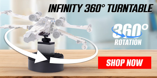 Infinity 360 Motorized Turntable, Infinity Angle Display -Compatible with Lego, in Black