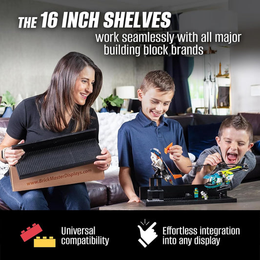 16-inch Building Block Display Shelves (Set of 2) for Proudly displaying Your Lego masterpieces!